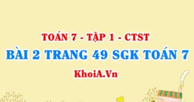 Bài 2 trang 49 SGK Toán 7 chân trời sáng tạo tập 1